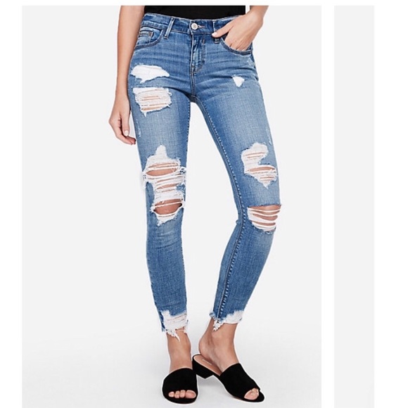 Express Denim - Express Ripped Ankle Jeans